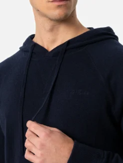 Marineblauer Kapuzenpullover aus Kaschmirmischung für Herren Willbur