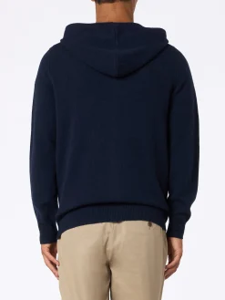 Marineblauer Kapuzenpullover aus Lambswool für Herren Notting