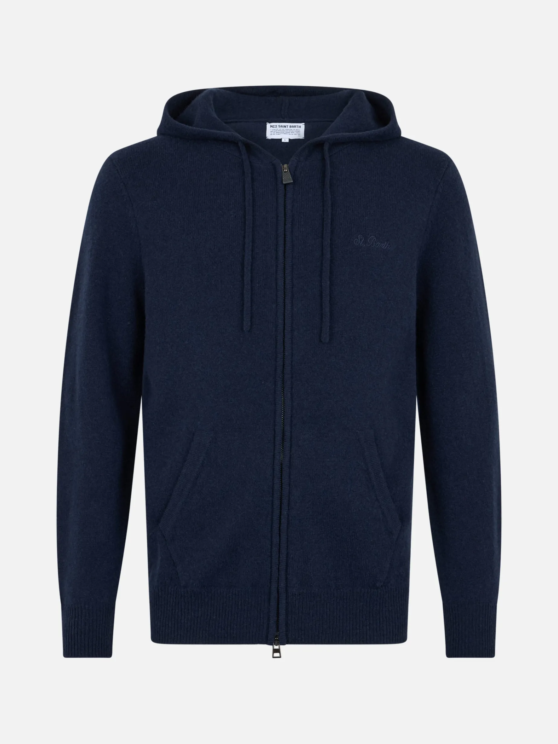 Marineblauer Kapuzenpullover aus Lambswool für Herren Notting