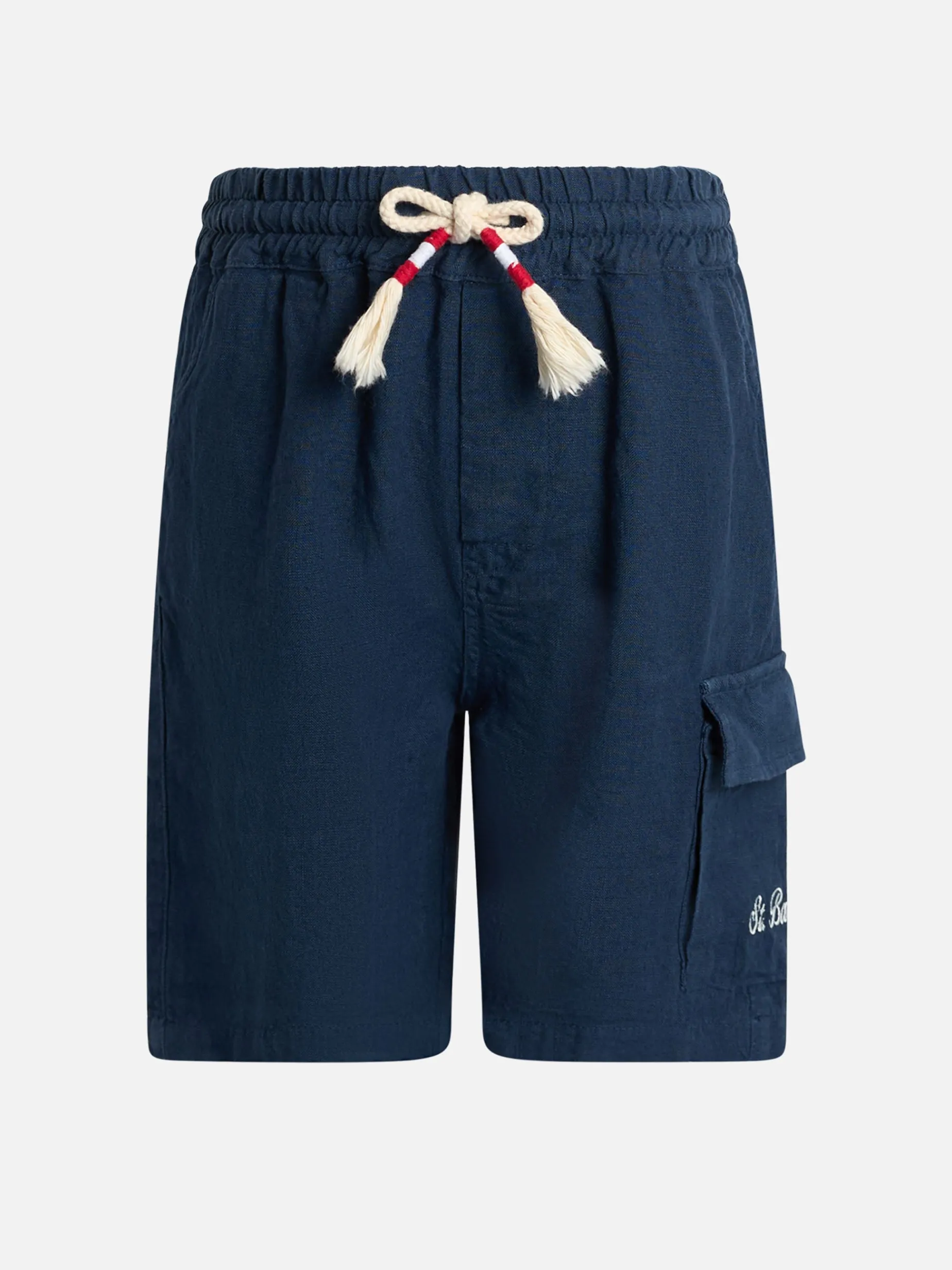 Marineblauer Leinen-Bemuda für Jungen Marseille Jr
