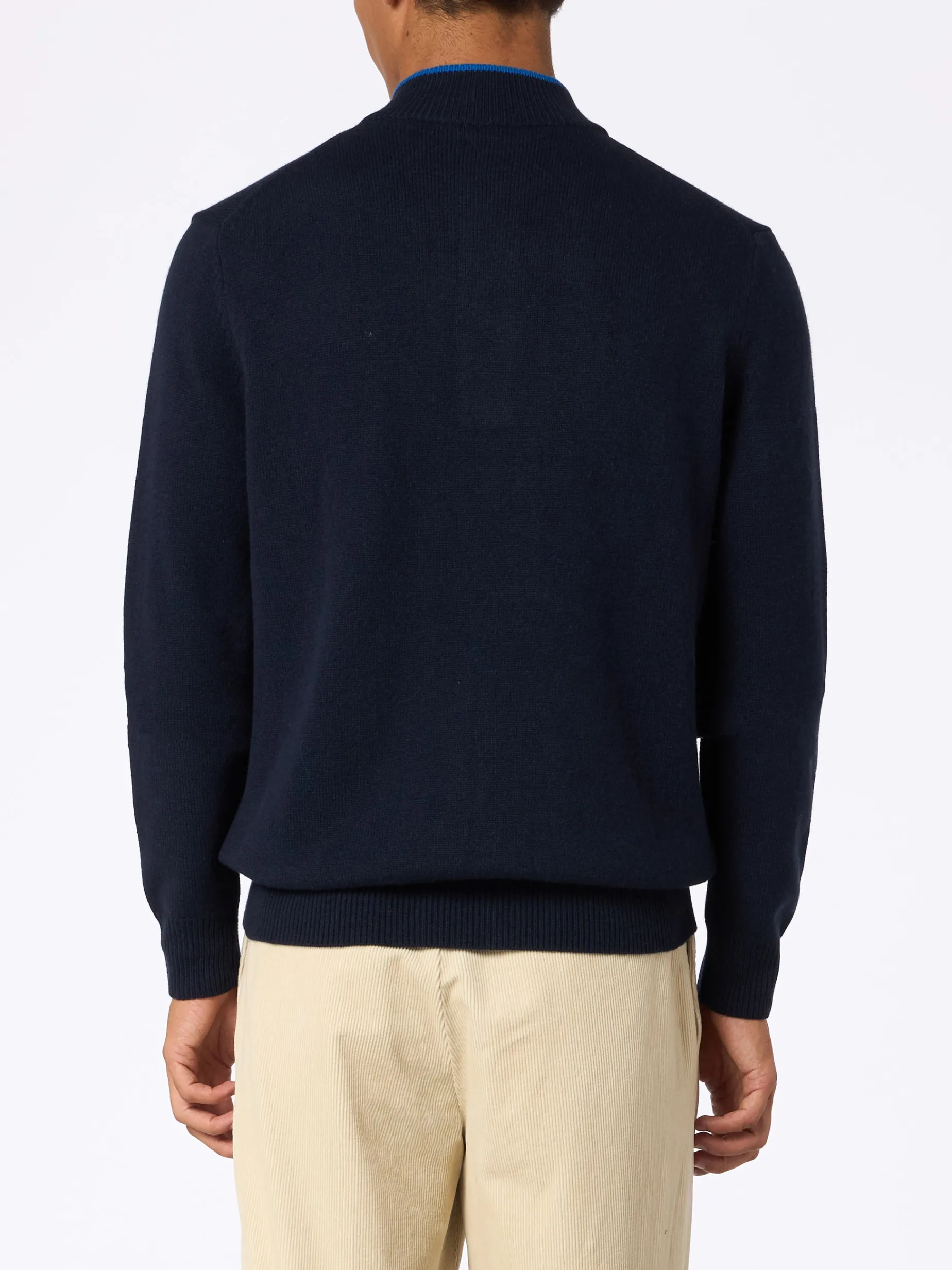 Marineblauer Polopullover Dorian aus Kaschmirmischung für Herren