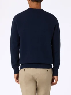Marineblauer Pullover aus lambswool für Herren von Regent