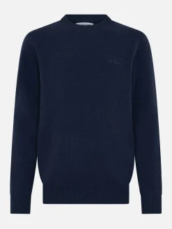 Marineblauer Pullover aus lambswool für Herren von Regent