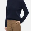 Marineblauer Pullover Sorbonne aus Kaschmirmischung für Damen