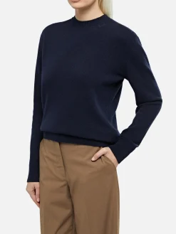 Marineblauer Pullover Sorbonne aus Kaschmirmischung für Damen