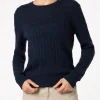Marineblauer Pullover Sorbonne aus Kaschmirmischung für Damen