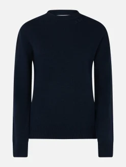 Marineblauer Pullover Sorbonne aus Kaschmirmischung für Damen