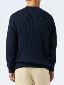 Marineblauer Rippenpullover für Herren Marine