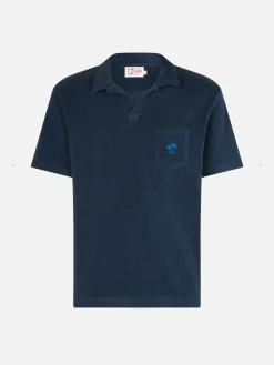 Marineblaues Frottee-Poloshirt Powel für Jungen