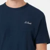 Marineblaues Frottee-T-Shirt Gary für Herren mit St. Barth-Stickerei