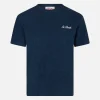 Marineblaues Frottee-T-Shirt Gary für Jungen mit St. Barth-Stickerei