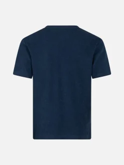 Marineblaues Frottee-T-Shirt Gary für Jungen mit St. Barth-Stickerei