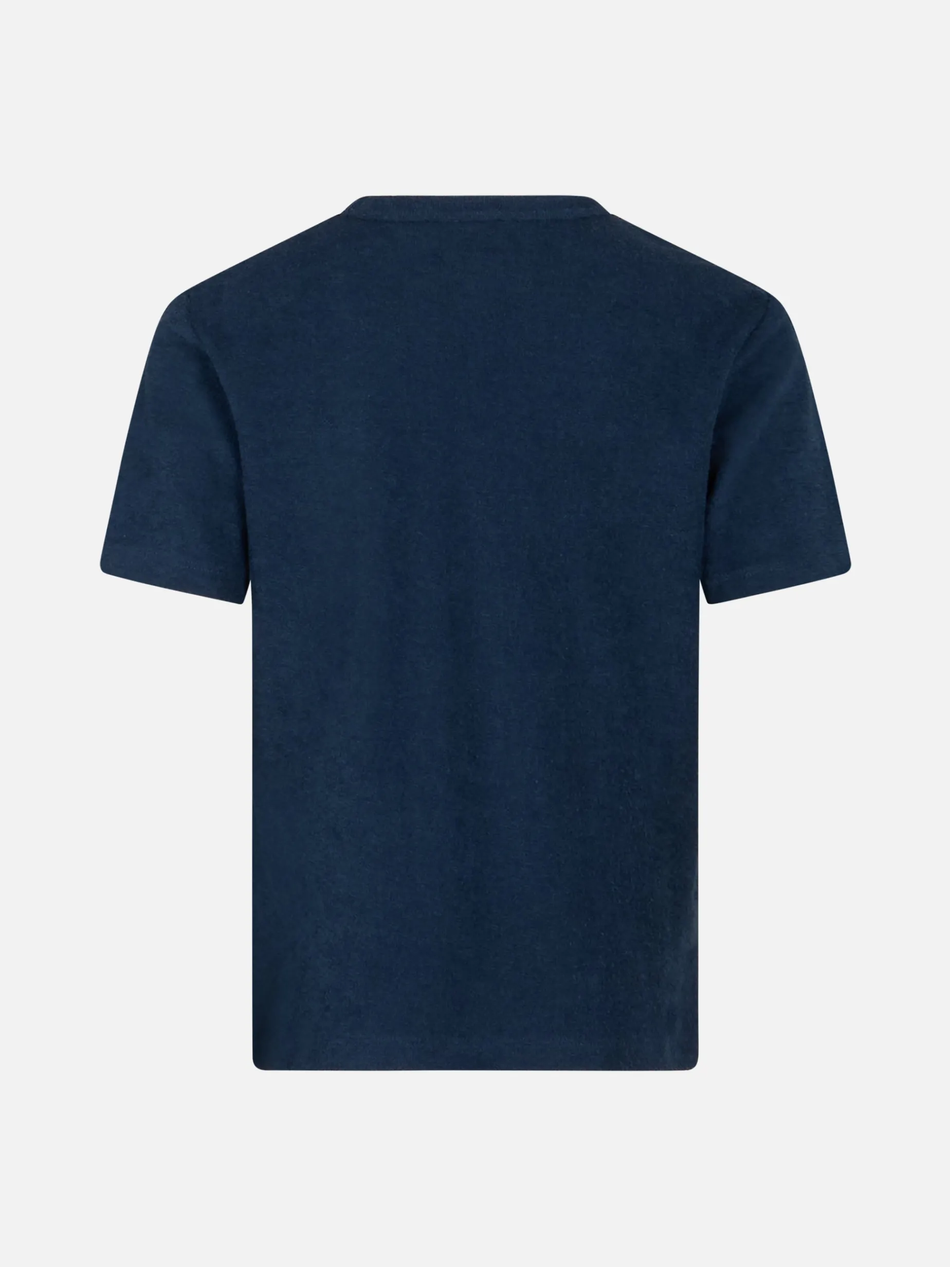 Marineblaues Frottee-T-Shirt Gary für Jungen mit St. Barth-Stickerei