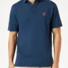 Marineblaues Herrenpolo aus Baumwolljersey