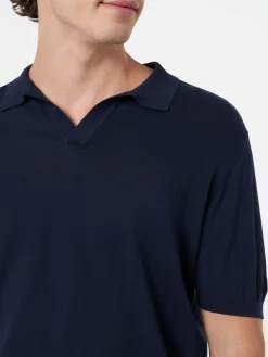 Marineblaues Strick-Poloshirt für Herren von Sloan