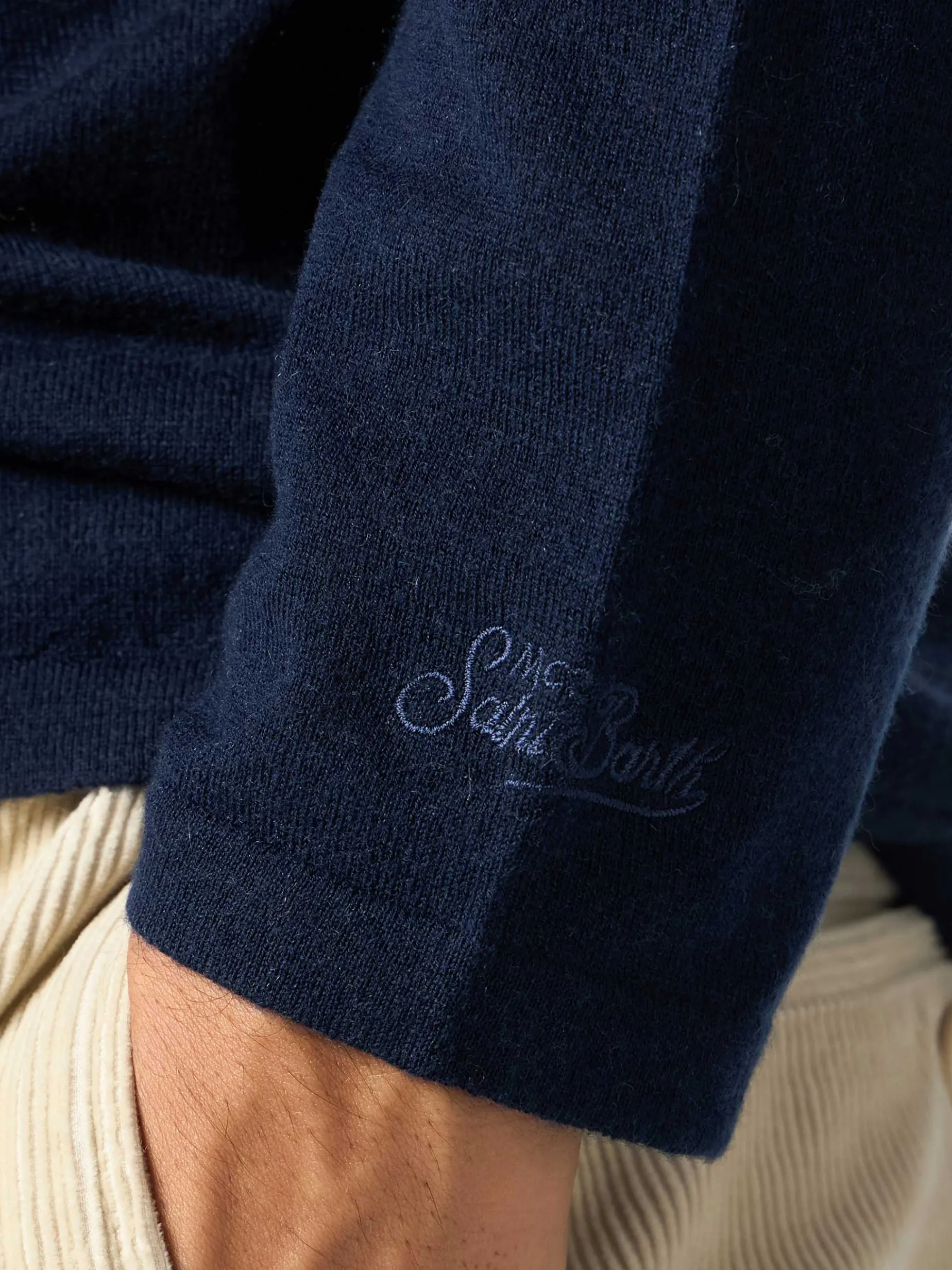Marineblaues T-Shirt aus Kaschmir für Herren Scott