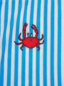 Mädchen klassischer Bandeau-Bikini Emy mit Krabben-Print