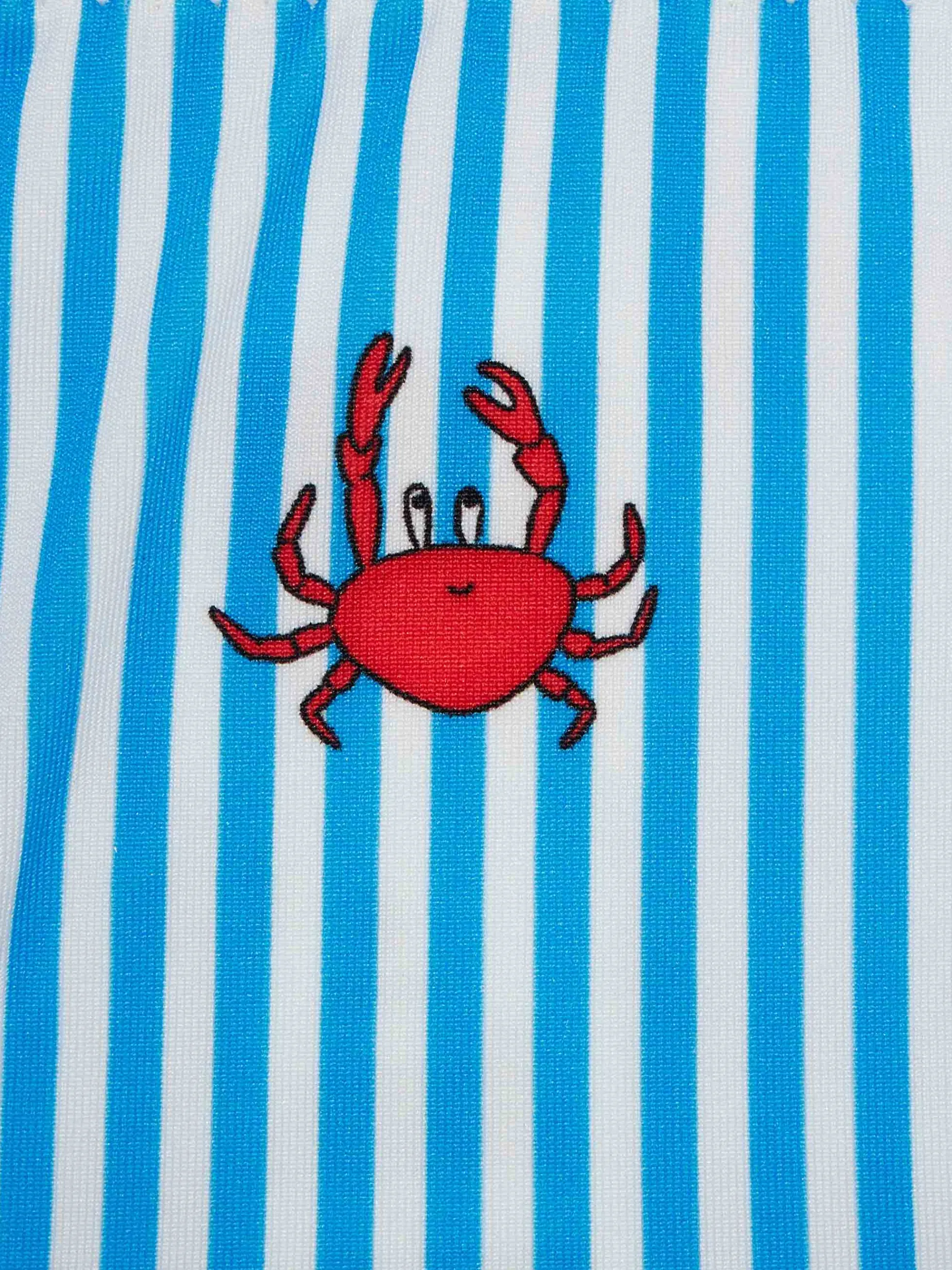 Mädchen klassischer Bandeau-Bikini Emy mit Krabben-Print