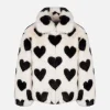 Mädchen Kunstpelzjacke Aveline mit Herz-Print