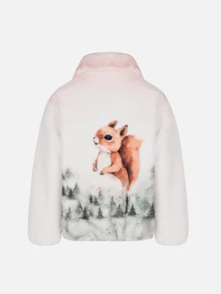 Mädchen Kunstpelzjacke Aveline mit Eichhörnchen-Print