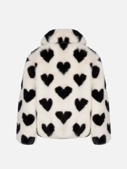 Mädchen Kunstpelzjacke Aveline mit Herz-Print