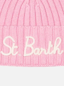 Mädchen rosa Hut Wengen mit St. Barth Stickerei