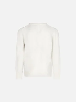 MÄDCHEN Weißer Pullover mit L'Étoile-Lurex-Aufdruck
