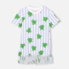 Mädchen-Abbey-Kleid mit Fransen und Schildkröten-Print