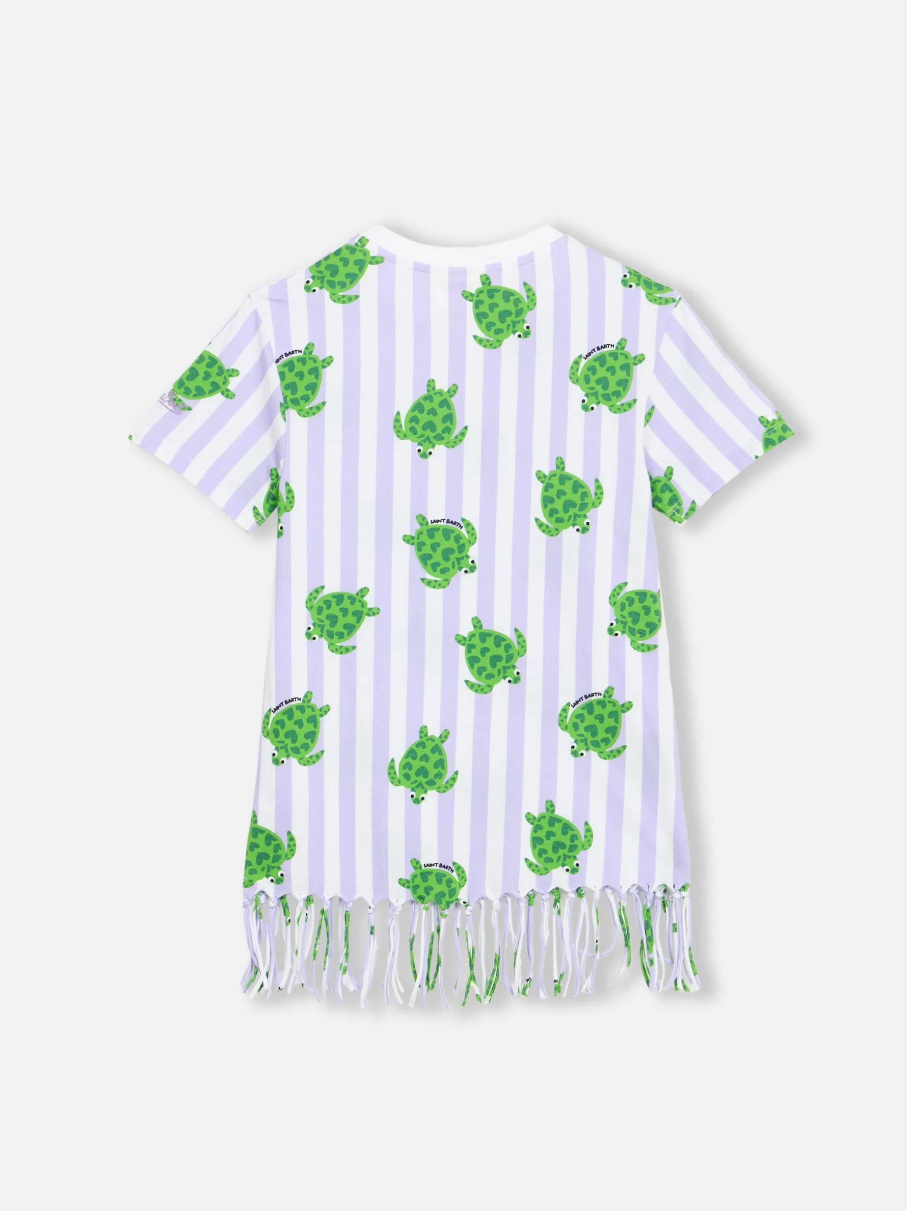 Mädchen-Abbey-Kleid mit Fransen und Schildkröten-Print