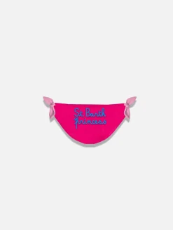 Mädchen-Badehose in Fuchsia mit Stickerei