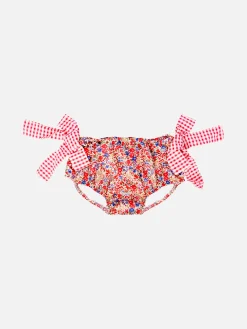Mädchen-Badehose mit Blumenprint und Schleifen | Hergestellt aus Liberty-Stoffen