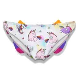 Mädchen-Badehose mit Einhorn-Print und Schleife