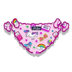 Mädchen-Badehose mit 90er-Patch-Print
