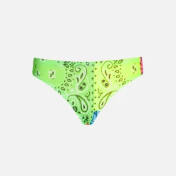 Mädchen-Badehose mit fluoreszierendem Bandana-Print