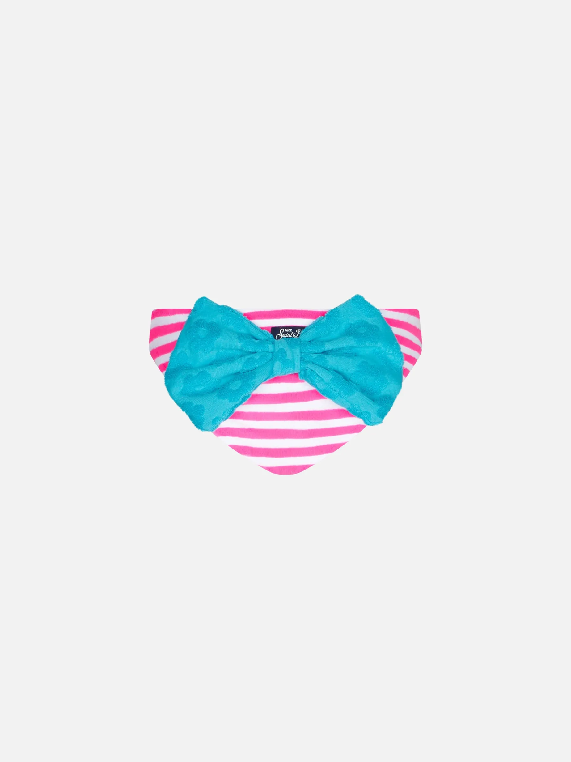 Mädchen-Badehose mit rosa und weißen Streifen