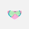 Mädchen-Badehose mit weißem und rosafarbenem Vichy-Print