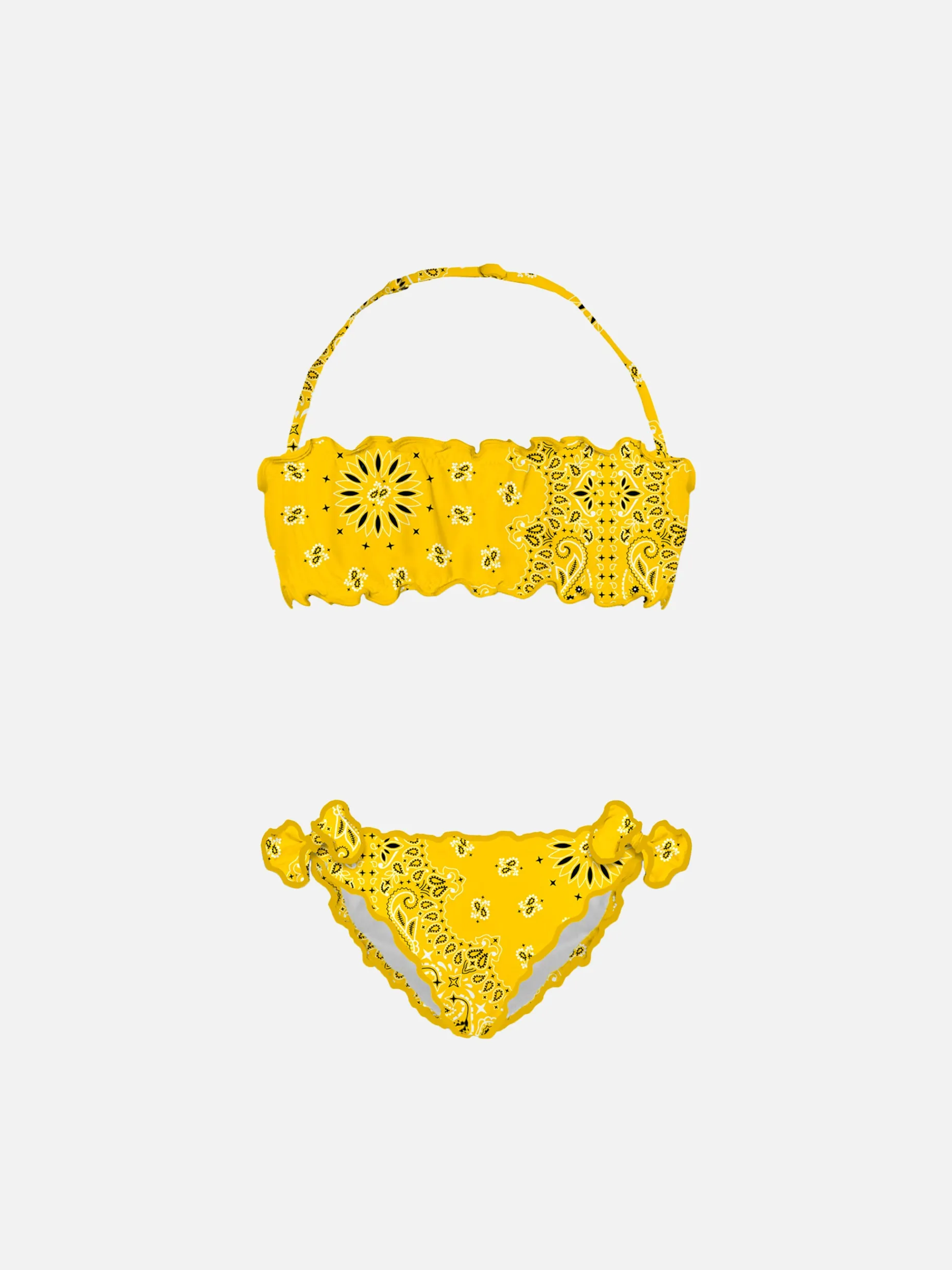 Mädchen-Bandeau-Bikini mit Bandana-Print
