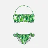 Mädchen-Bandeau-Bikini mit Bananenblätter-Print