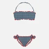 Mädchen-Bandeau-Bikini mit Gingham-Print