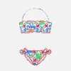 Mädchen-Bandeau-Bikini mit Majolika-Print