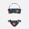 Mädchen-Bandeau-Bikini mit Seestern-Print