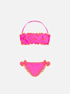 Mädchen-Bandeau-Bikini mit Sternniete