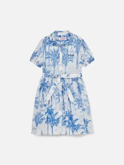 Mädchen-Baumwollkleid Anastasie Jr mit Toile-de-Jouy-Print