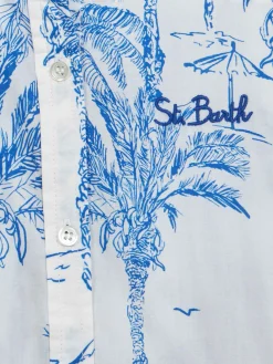 Mädchen-Baumwollkleid Anastasie Jr mit Toile-de-Jouy-Print