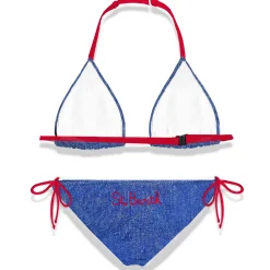 Mädchen-Bikini aus Erdbeer-Denim