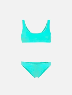 MÄDCHEN-BIKINI, KREISBLAU, SAMT
