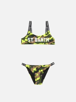 Mädchen-Bikini mit Camouflage-Print