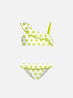 Mädchen-Bikini mit einer Schulter und Rüschen
