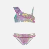 Mädchen-Bikini mit einer Schulter und Rüschen