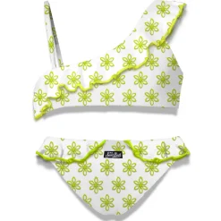 Mädchen-Bikini mit einer Schulter und Rüschen